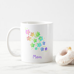 Taza De Café Mamá Flores Arcoiris Mug