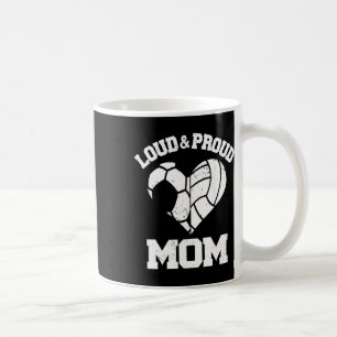 Taza De Café Mamá Fuerte y Orgullosa Fútbol Voleibol Corazón De