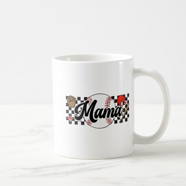 Taza De Café Mama Game Day Vibes Día de la Madre Mujeres Béisbo (Derecha)