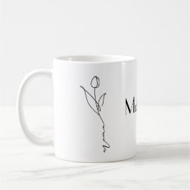 Taza De Café Mamá | Guión mínimo de Moda y tazón de flores