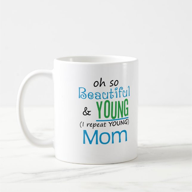 Taza De Café Mamá hermosa y joven (Izquierda)