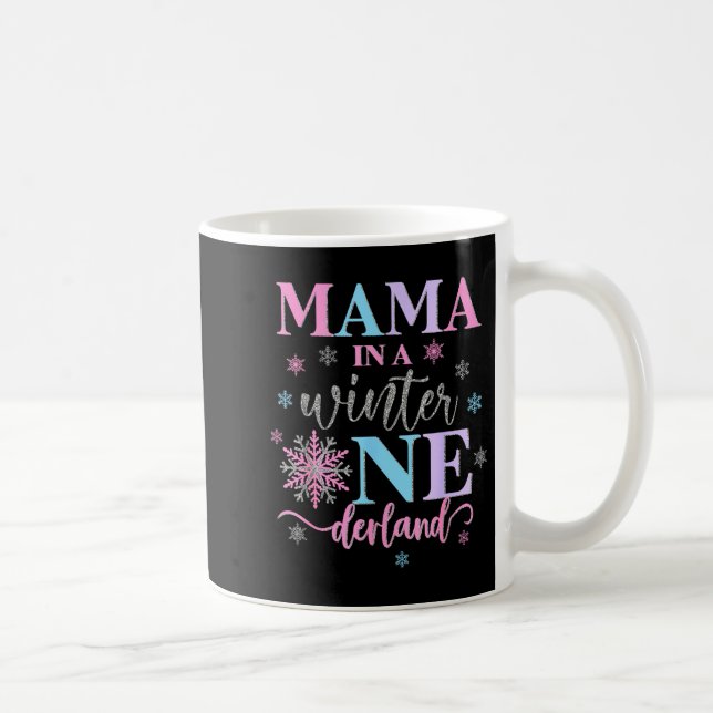 Taza De Café Mama In A Winter Onederland Birthday Girl Sweet Sn (Derecha)