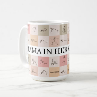 Taza De Café Mama In Her Calm Era Yoga Aesthetic Design