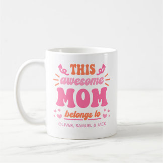 Taza De Café Mamá Increíble Rosa Naranja