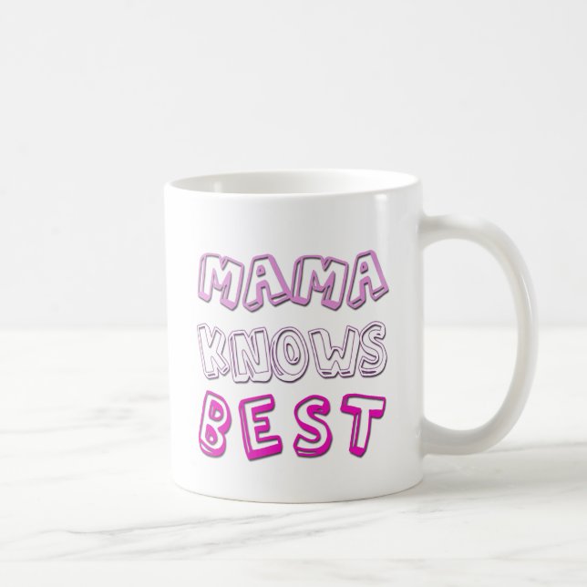 Taza De Café Mamá Knows Best Mug para las madres (Derecha)