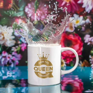 Taza De Café Mamá la tipografía creativa del oro del oro de la 