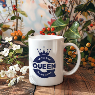 Taza De Café Mamá La Tipografía Creativa Reina Azul