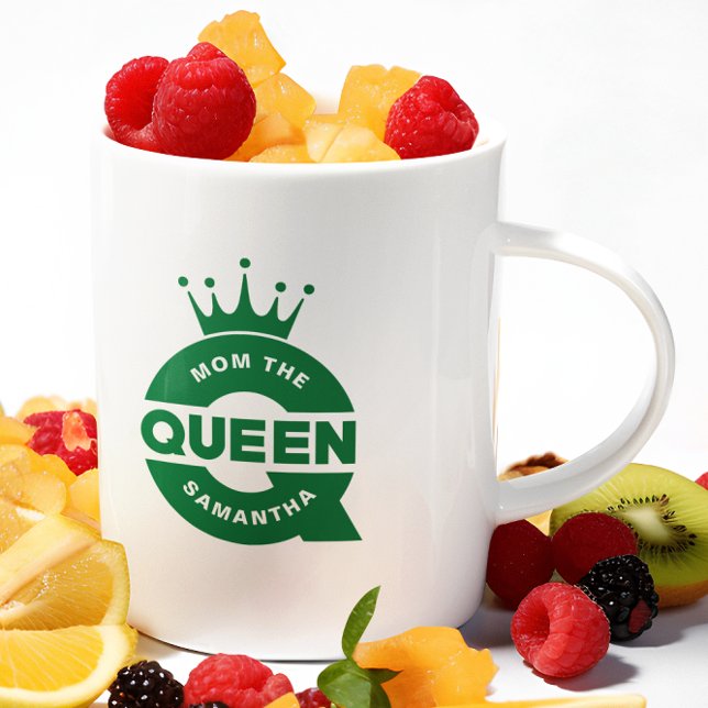 Taza De Café Mamá la tipografía creativa verde reina (Subido por el creador)