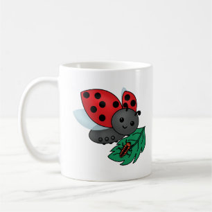Taza De Café Mamá Ladybug con Larvae