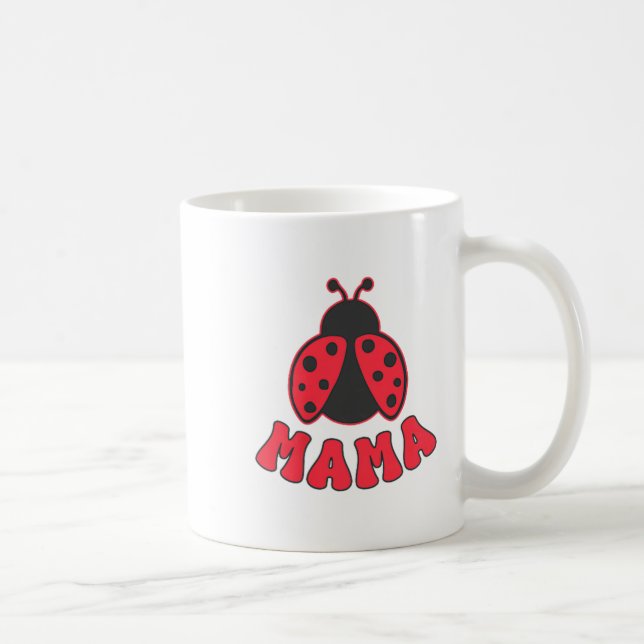 Taza De Café Mama Ladybug First Birthday Girl Family Matching P (Derecha)