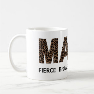 Taza De Café MAMA Leopard Print Personalizada Text Mug