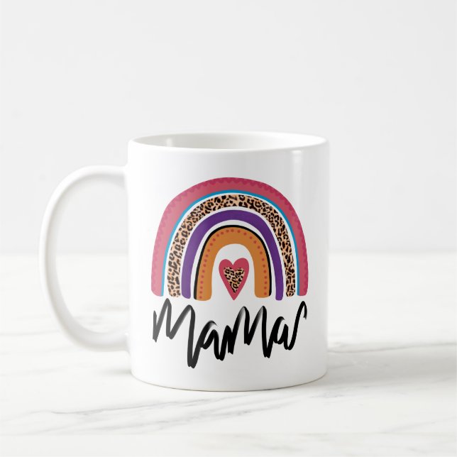 Taza De Café Mama Leopard Rainbow (Izquierda)
