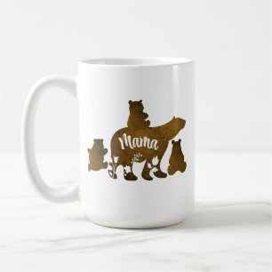 Taza De Café Mamá Lleva 3 Cubos De Oso De Bebé Siguiendo A Mamá