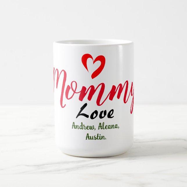 Taza De Café mamá mamá mamá mamá nombres de niños personalizar (Centro)