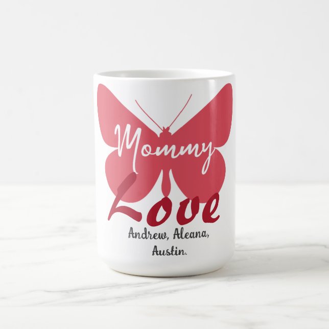 Taza De Café Mamá mariposa mamá nombra Personalizar personaliza (Centro)