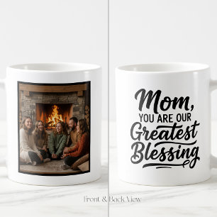 Taza De Café Mamá Mayor Bendición Personalizada 1 Foto Simple