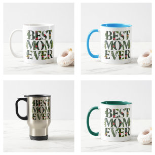 Taza De Café Mamá moderna la mejor del mundo Flores lindas y pl