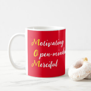Taza De Café Mamá Motivando el texto de mente abierta de Miseri