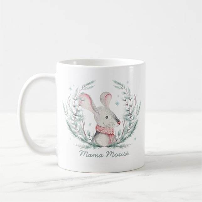 Taza De Café Mama Mouse Curt Holiday Wreath (Izquierda)