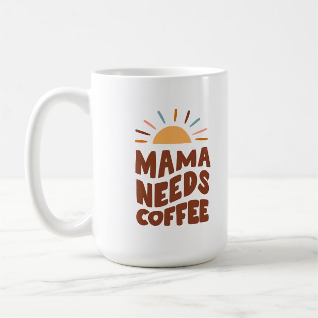 Taza De Café Mama Necesita Café Retro Mug (Izquierda)