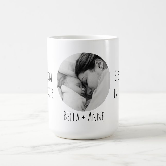 Taza De Café Mamá nueva|Nombres personalizados| Una foto (Centro)