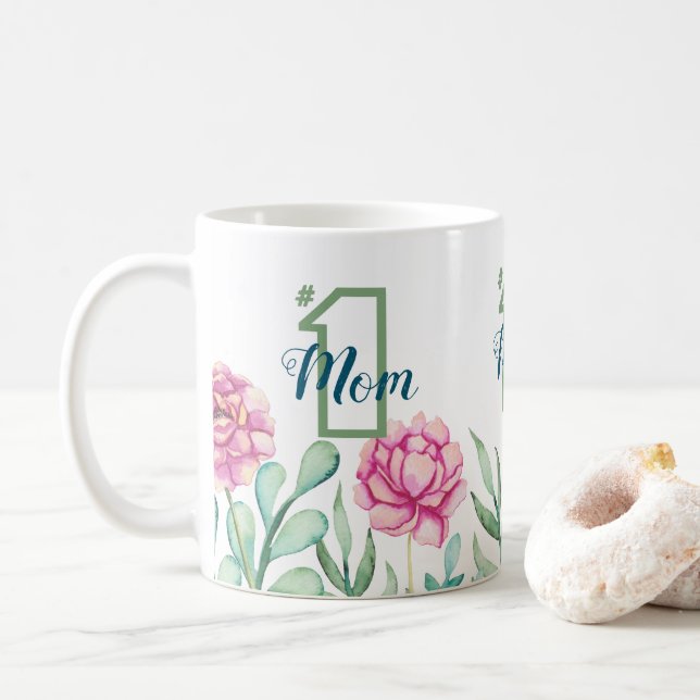 Taza De Café Mamá número uno, Jardín de peones (Con donut)