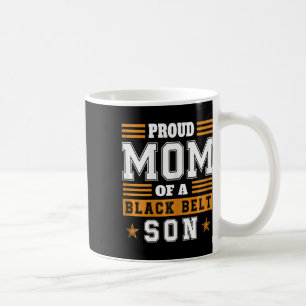 Taza De Café Mamá Orgullosa de Karate Cinturón Negro Hijo Arte