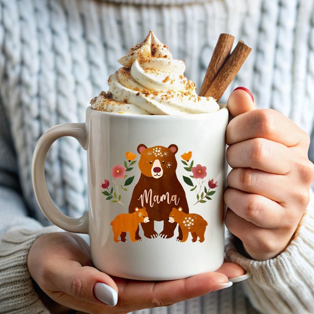 Taza De Café Mamá osa flores elegantes (Subido por el creador)