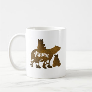 Taza De Café Mamá oso con dos cachorros mamá de dos