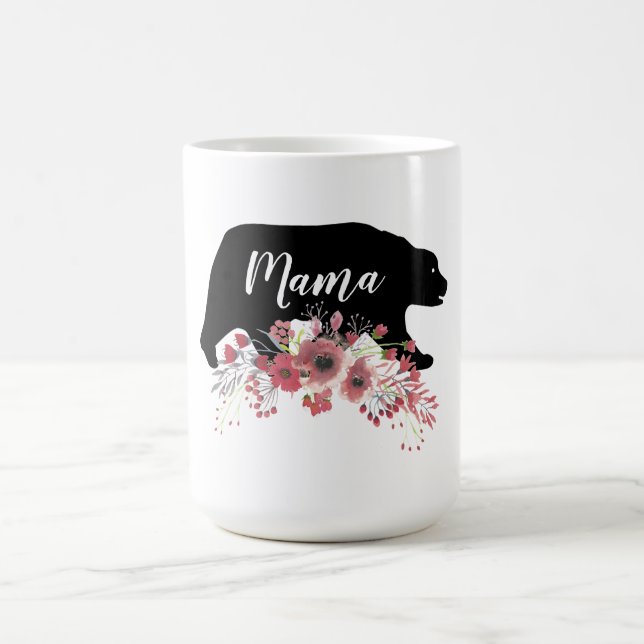 Taza De Café Mamá oso con flores (Centro)