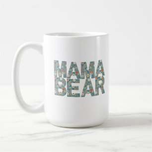 Taza De Café Mamá Oso Floral Ditsy Conmovedor