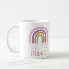 Taza De Café Mama Pastel Arcoiris y Corazones
