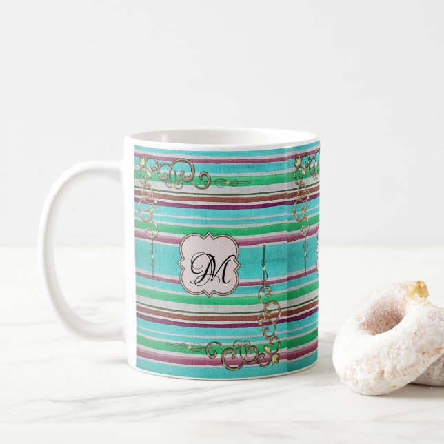 Taza De Café Mamá Pastel Stripe Mug (Con donut)