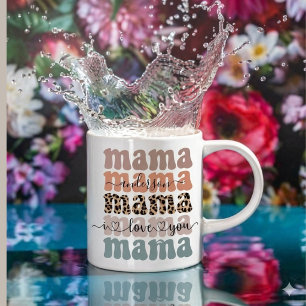 Taza De Café Mama Pattern Modern Mom Kids nombra el Día de la M
