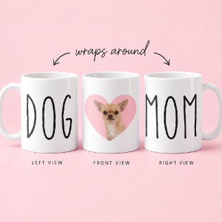 Taza De Café Mamá Perro Amante de Perros Foto Personalizada Tex
