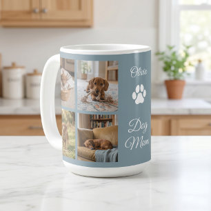 Taza De Café Mamá Perro Azul Polvoriento Huella de Pezuña Ocho
