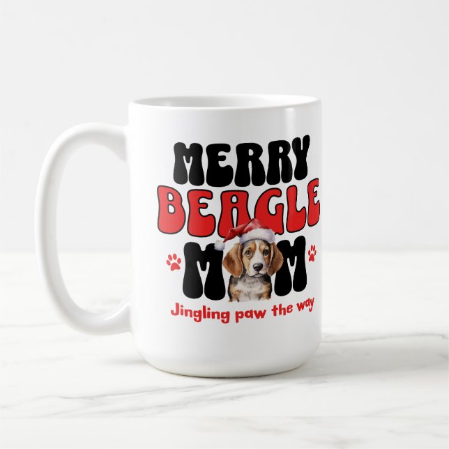 Taza De Café Mamá Perro Beagle de Vacaciones (Izquierda)