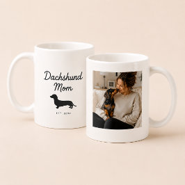 Taza De Café Mamá Perro Dachshund | Foto Personalizada Wiener D