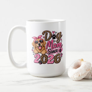 Taza De Café Mamá Perro Desde 2026 Leopardo Rosa