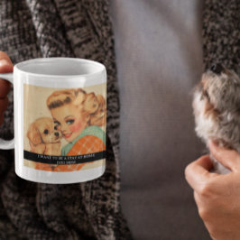 Taza De Café Mamá perro en casa divertido dicho retro años 50