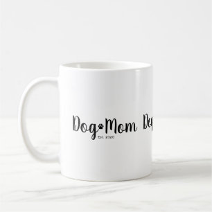 Taza De Café Mamá Perro Establecida Escritura Negra 