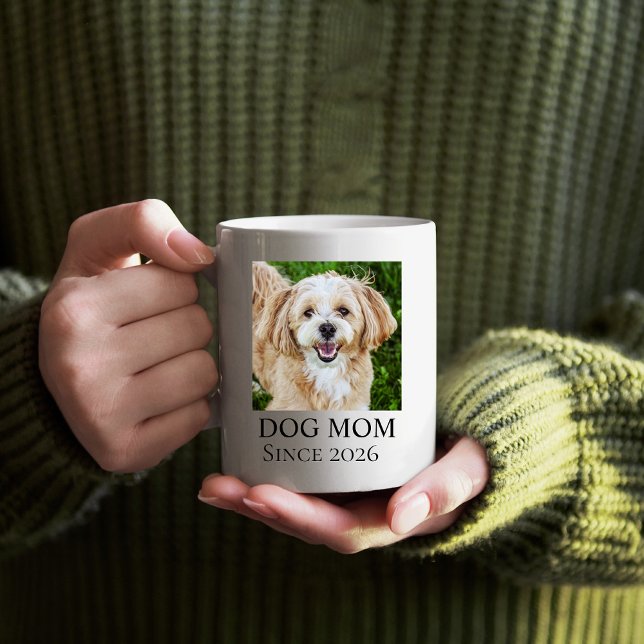 Taza De Café Mamá Perro Foto de Perro Personalizada (Dog mom since mug)