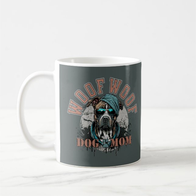 Taza De Café Mamá Perro Grunge (Izquierda)