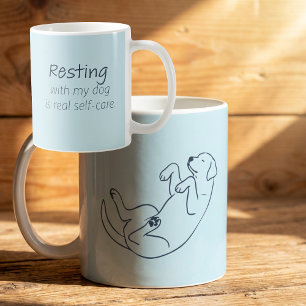 Taza De Café Mamá Perro Labrador Azul Hielo - Descansando con M