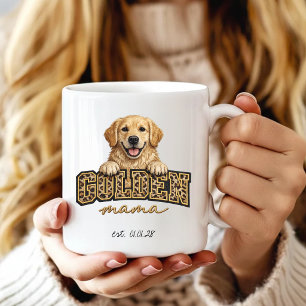 Taza De Café Mamá Perro Mamá Retriever Dorado Leopardo Person
