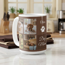 Taza De Café Mamá Perro Marrón Huella de Pata Ocho Fotos Person