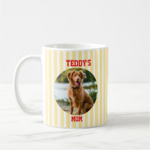Mamá Perro Personalizada con Rayas Amarillas