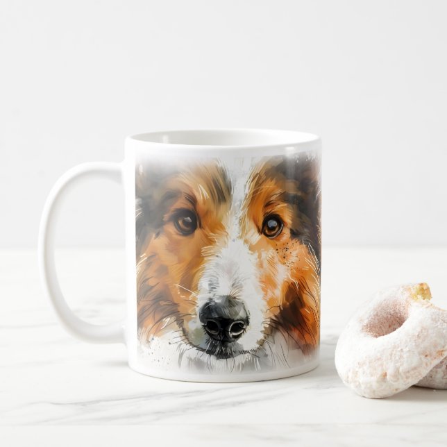 Taza De Café Mamá Perro Sheltie (Con donut)