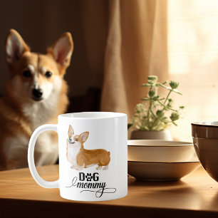 Taza De Café Mamá Perruna Amante de Corgi Adorable Acuarela