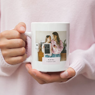 Taza De Café Mamá personalizada a la que te amo foto rosa